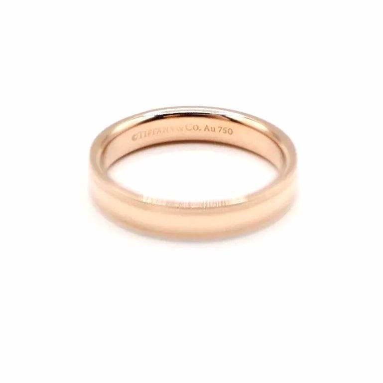 TIFFANY & Co. Essential Band 18K Roségold 4mm Doppelter Milgrain Ring 7,5 für Damen oder Herren im Angebot