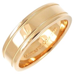 TIFFANY & Co. Essential Band 18K Rose Gold 6mm Double Milgrain Ring 10.5