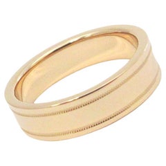 TIFFANY & Co. Essential Band 18K Rose Gold 6mm Double Milgrain Ring 10.5
