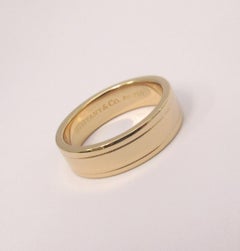 TIFFANY & Co. Essential Band 18K Rose Gold 6mm Double Milgrain Ring 8.5