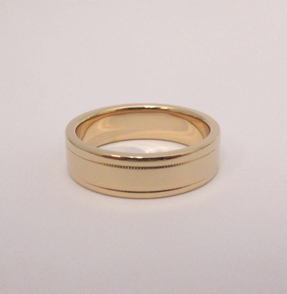 TIFFANY & Co. Wesentliche Band 18K Rose Gold 6mm Double Milgrain Ring 8,5 im Zustand „Hervorragend“ im Angebot in Los Angeles, CA