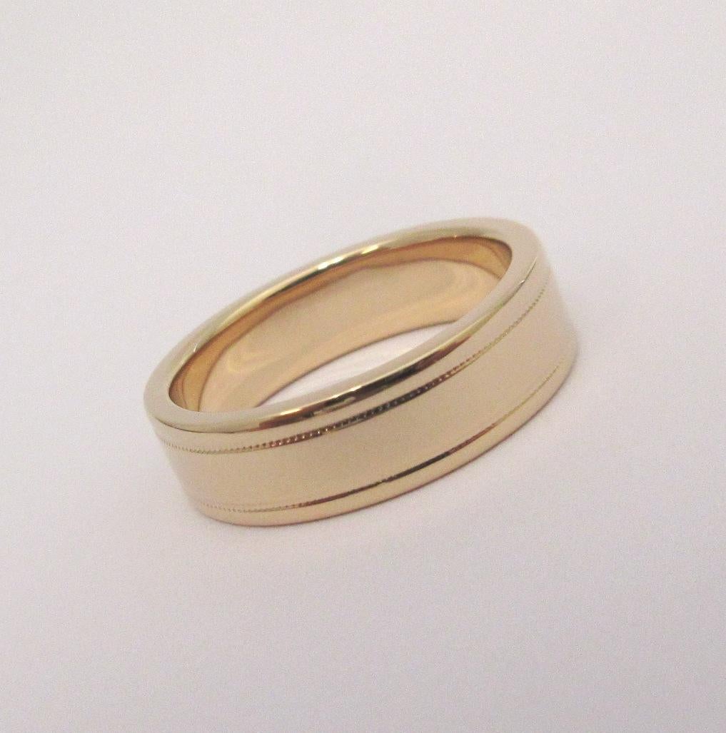TIFFANY & Co. Wesentliche Band 18K Rose Gold 6mm Double Milgrain Ring 8,5 im Angebot 2