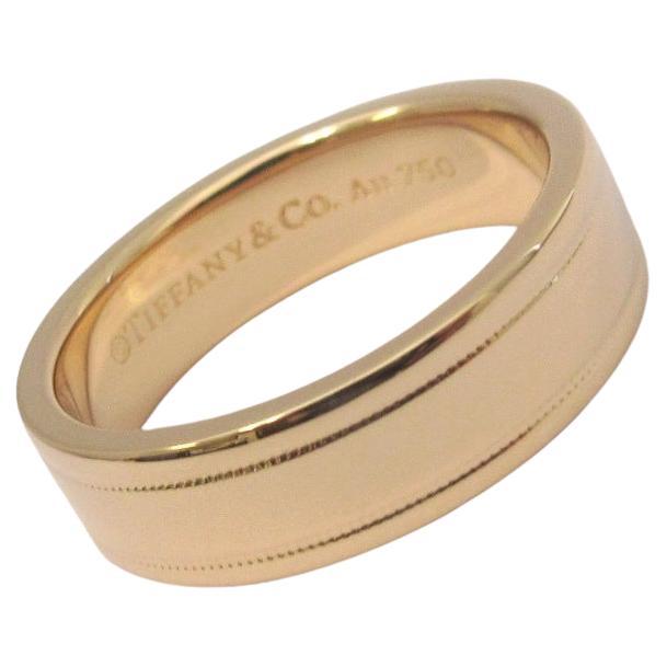 TIFFANY & Co. Essential Band 18K Rose Gold 6mm Double Milgrain Ring 8.5