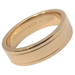 TIFFANY & Co. Wesentliche Band 18K Rose Gold 6mm Double Milgrain Ring 8,5