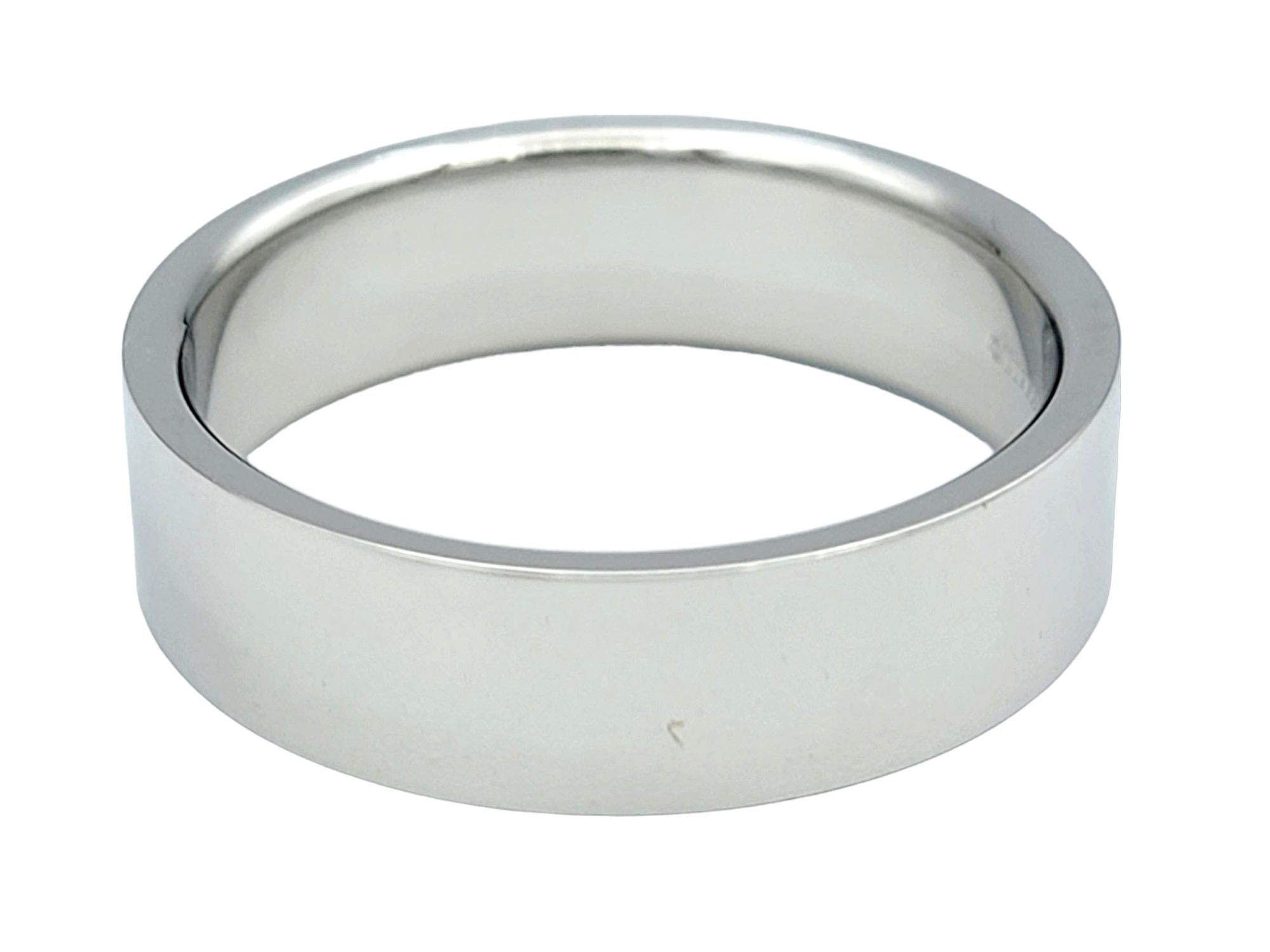 Tiffany & Co. 'Essential' Collection Unisex 6mm Band Ring in Polished Platinum In Good Condition For Sale In Scottsdale, AZ