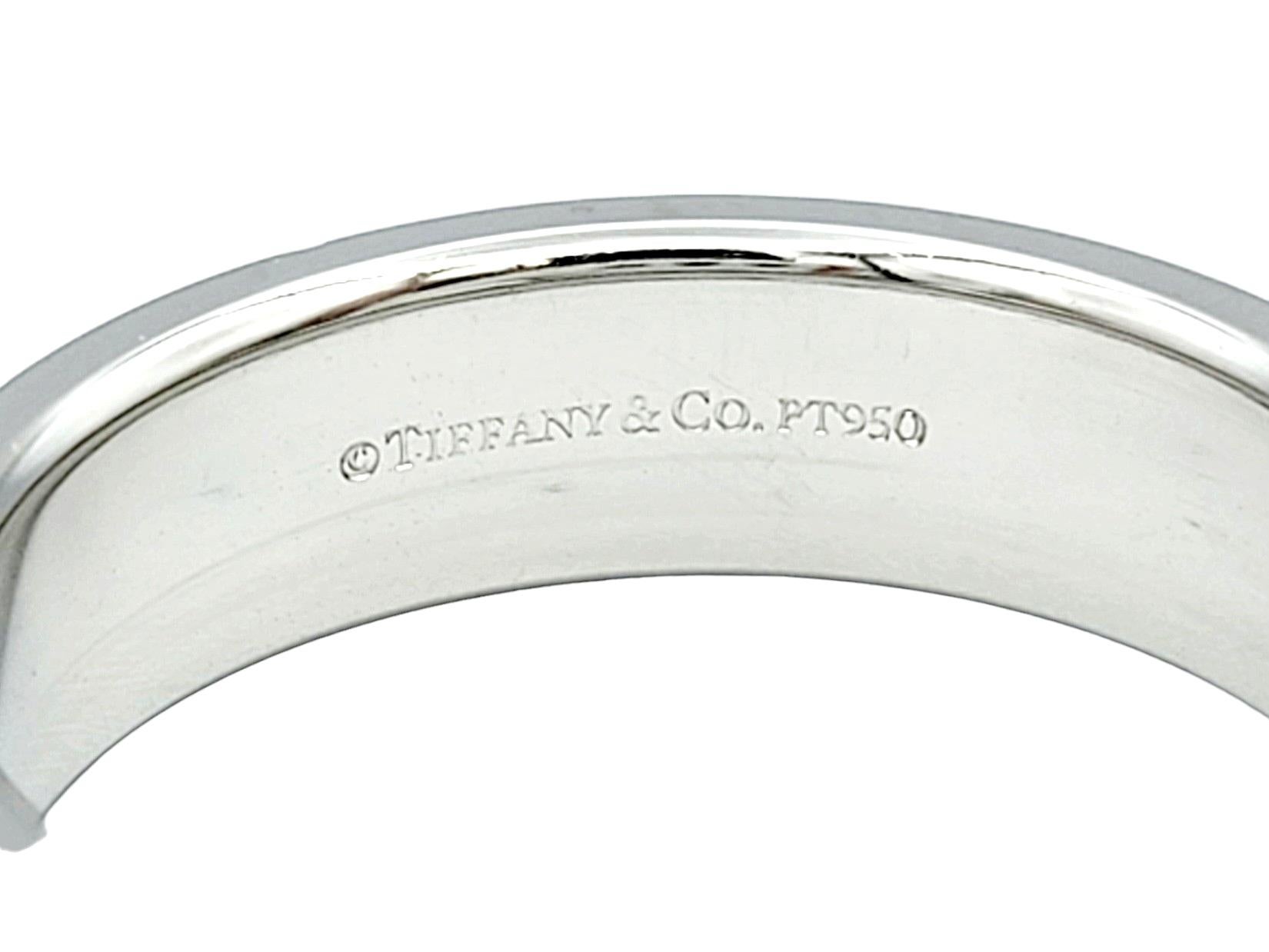 Tiffany & Co., collection « essential », bague unisexe de 6 mm en platine poli en vente 2