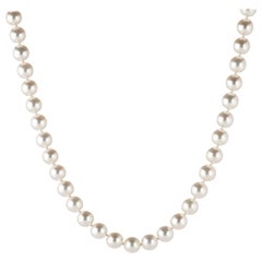 Tiffany & Co. Essential Cultured Pearls Necklace Platinum Clasp Long