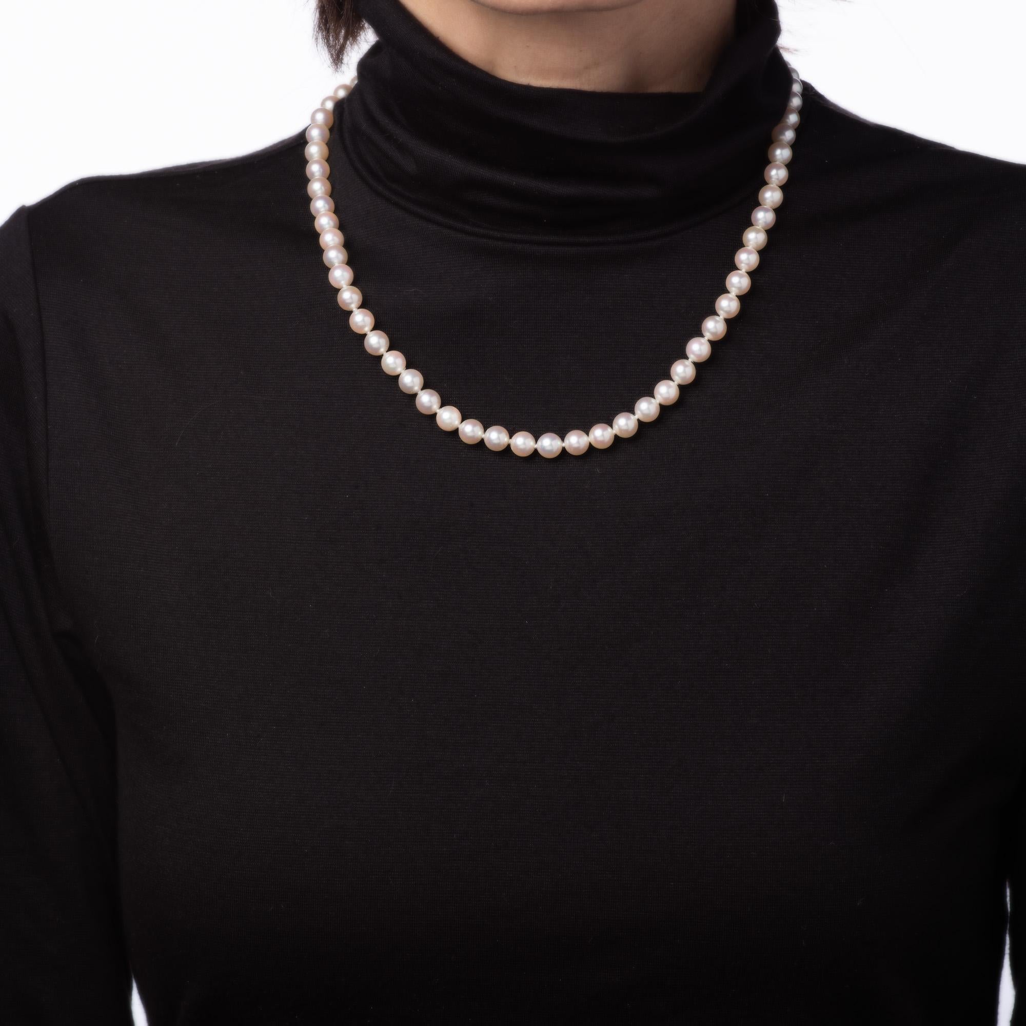 Tiffany & Co Essential Halskette 7mm Zuchtperlen 18k Gelbgold Verschluss 18