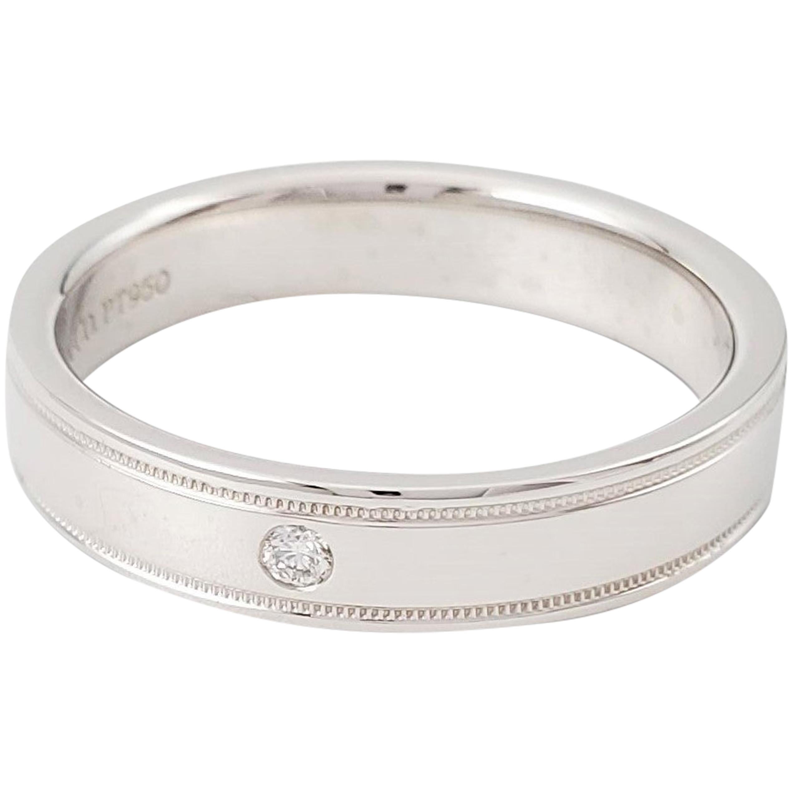 Tiffany & Co. 'Essential' Platinum Double Milgrain Band