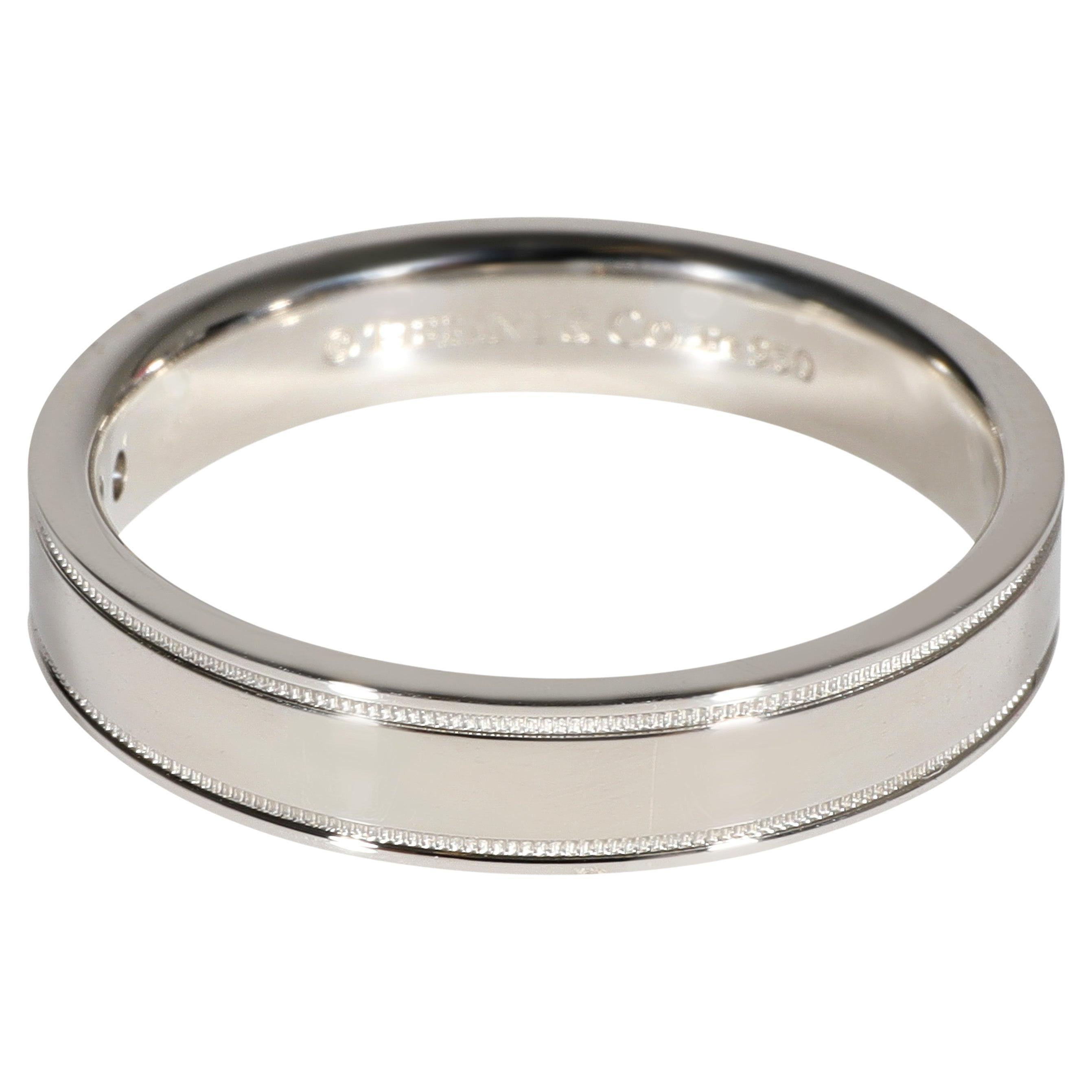 Tiffany and Co. Black Titanium Wedding Band in 950 Platinum For Sale at ...