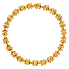 Tiffany 
Co Estate 18 Karat Gold Signature X Necklace.