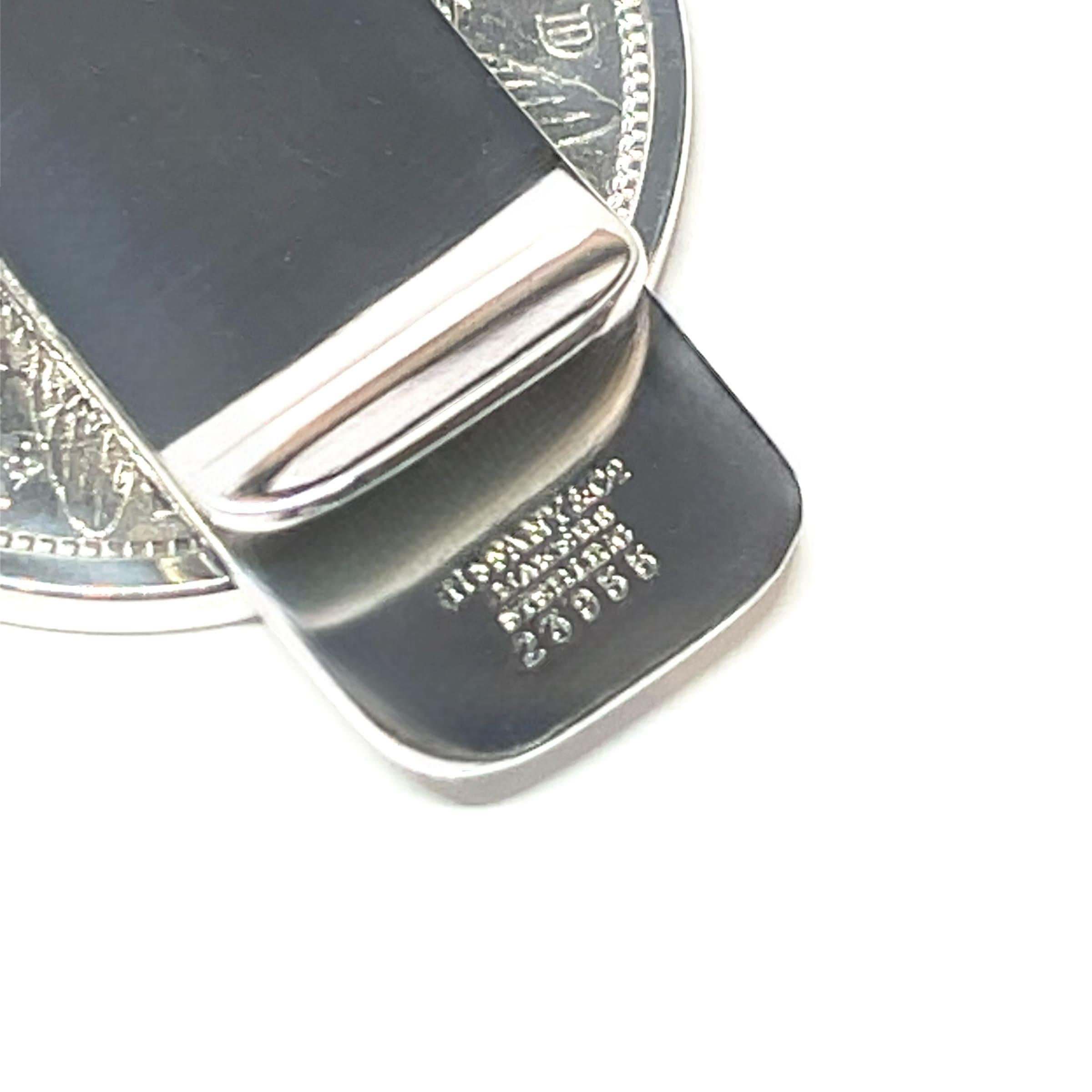 Tiffany & Co Estate 1887 E. Pluribus Unum Makers Money Clip Sterling Silver In Good Condition For Sale In Brooklyn, NY