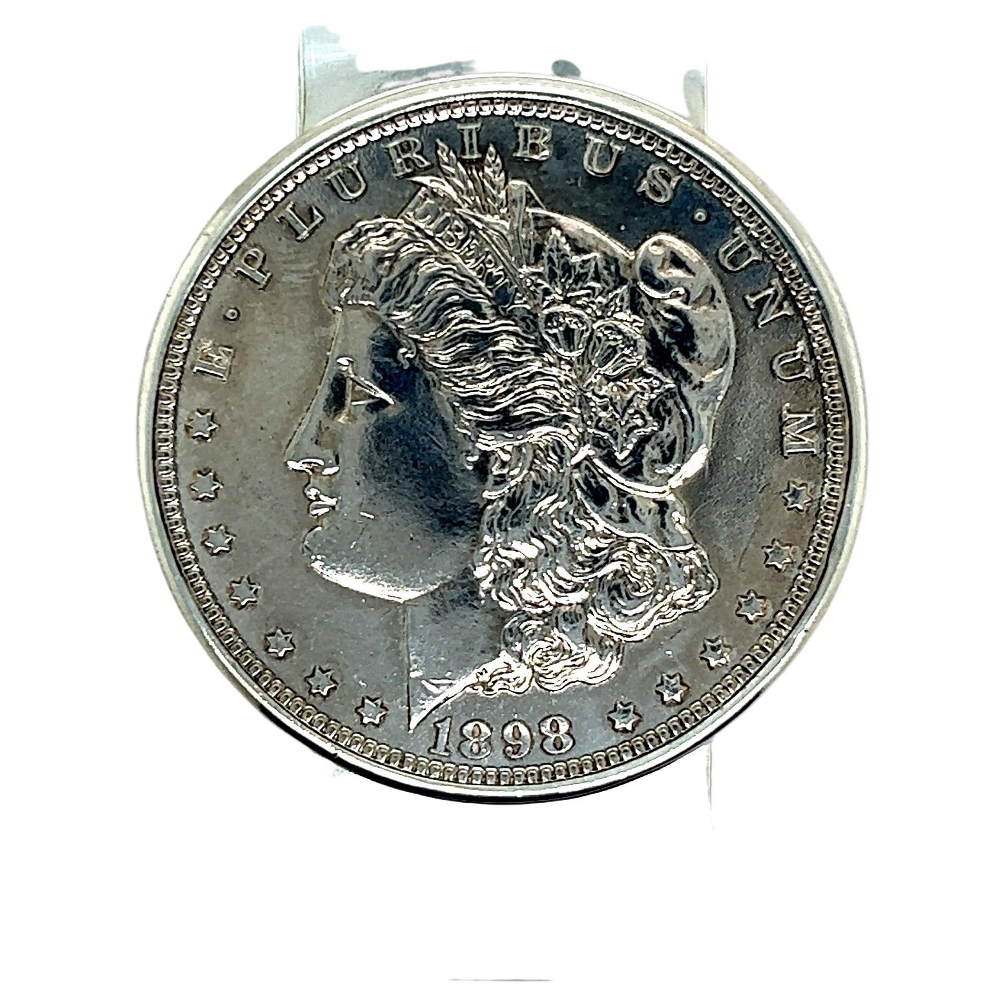 Tiffany & Co. Estate 1898 Rare Large Dollar Money Clip Silver 