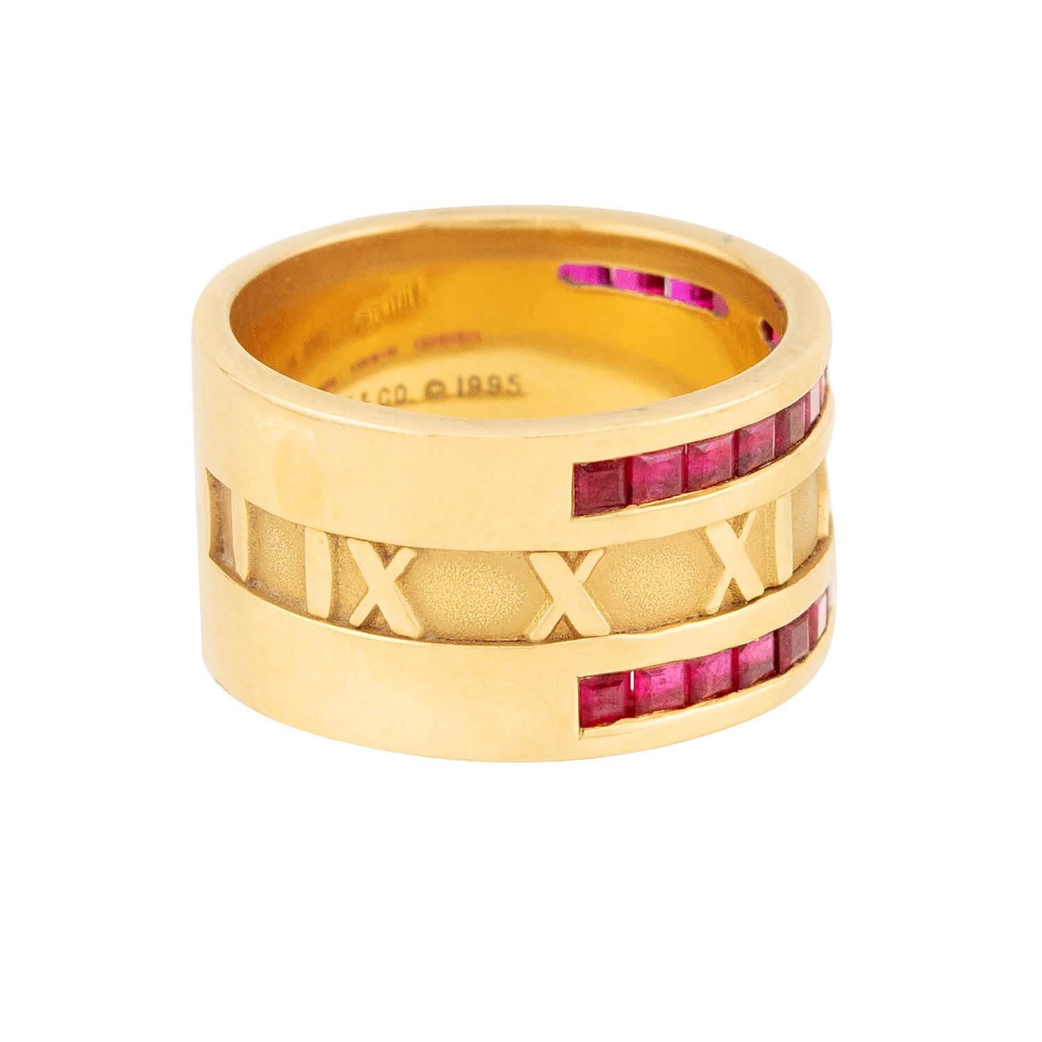 Modern TIFFANY & CO. Estate 18k Ruby Atlas Ring