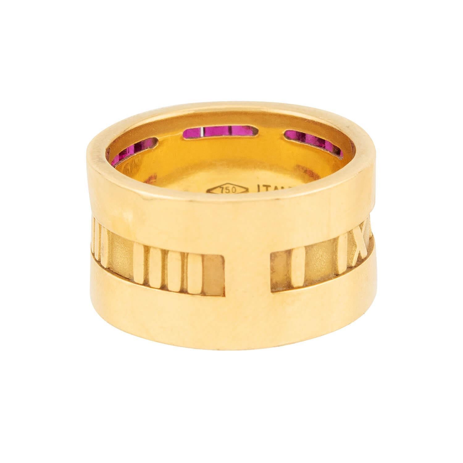 TIFFANY & CO. Estate 18k Ruby Atlas Ring In Good Condition In Narberth, PA