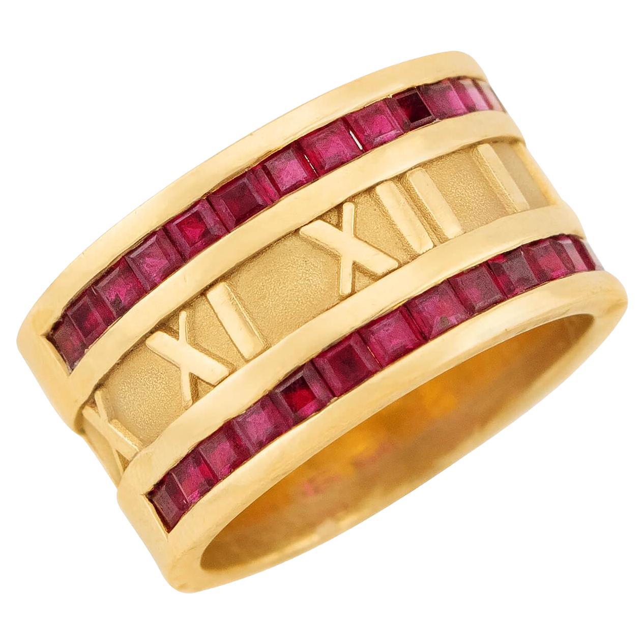 TIFFANY & CO. Estate 18k Ruby Atlas Ring