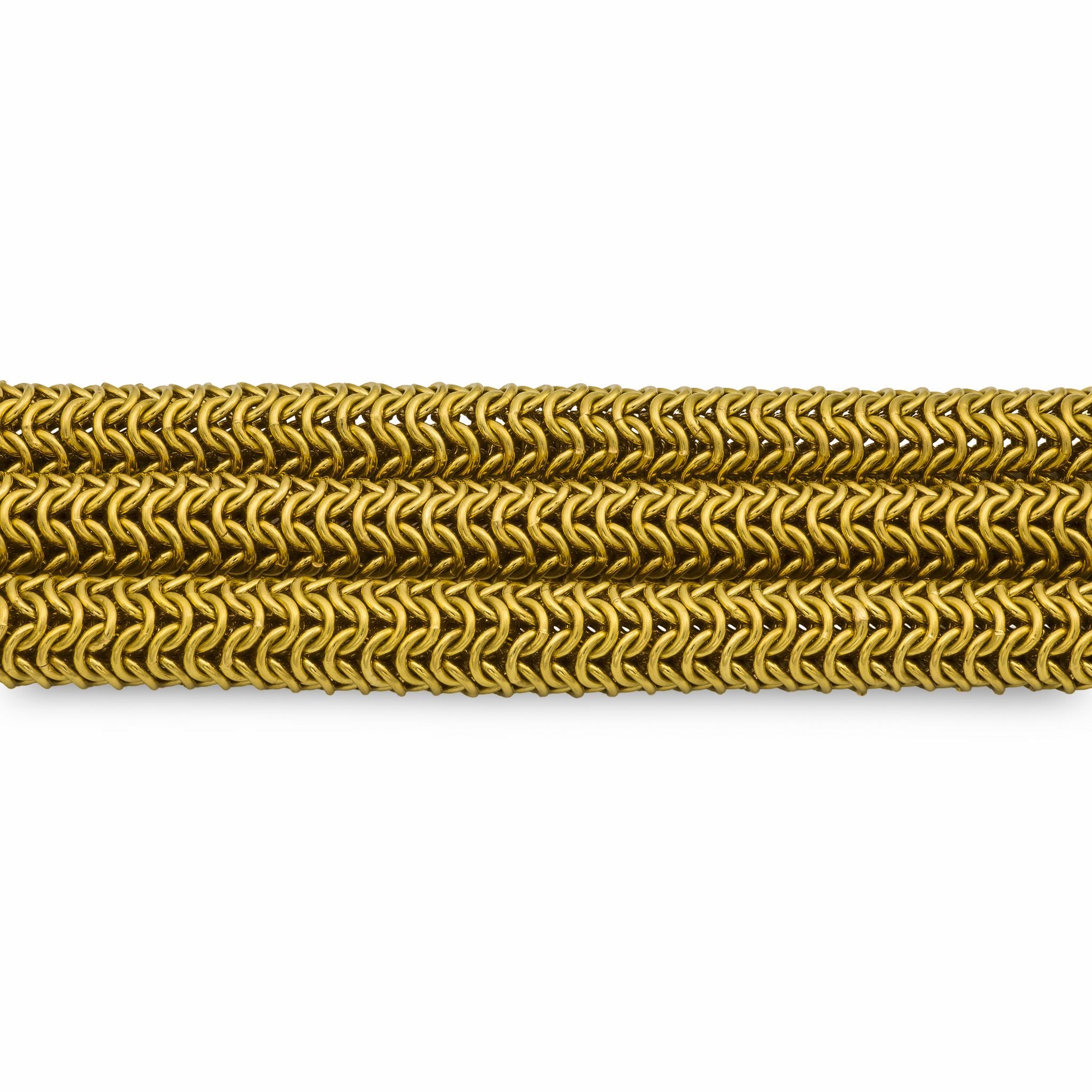 TIFFANY & CO. Estate 18k Three-Strand Bracelet In Good Condition For Sale In Narberth, PA