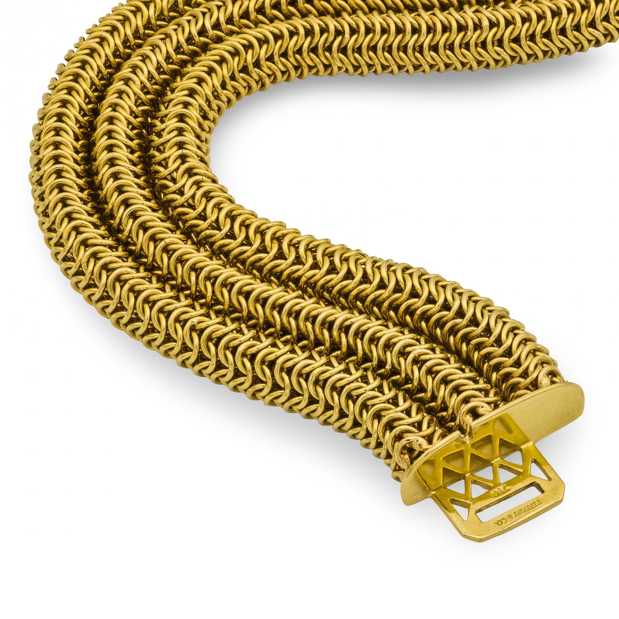 Women's TIFFANY & CO. Estate 18k Three-Strand Bracelet For Sale