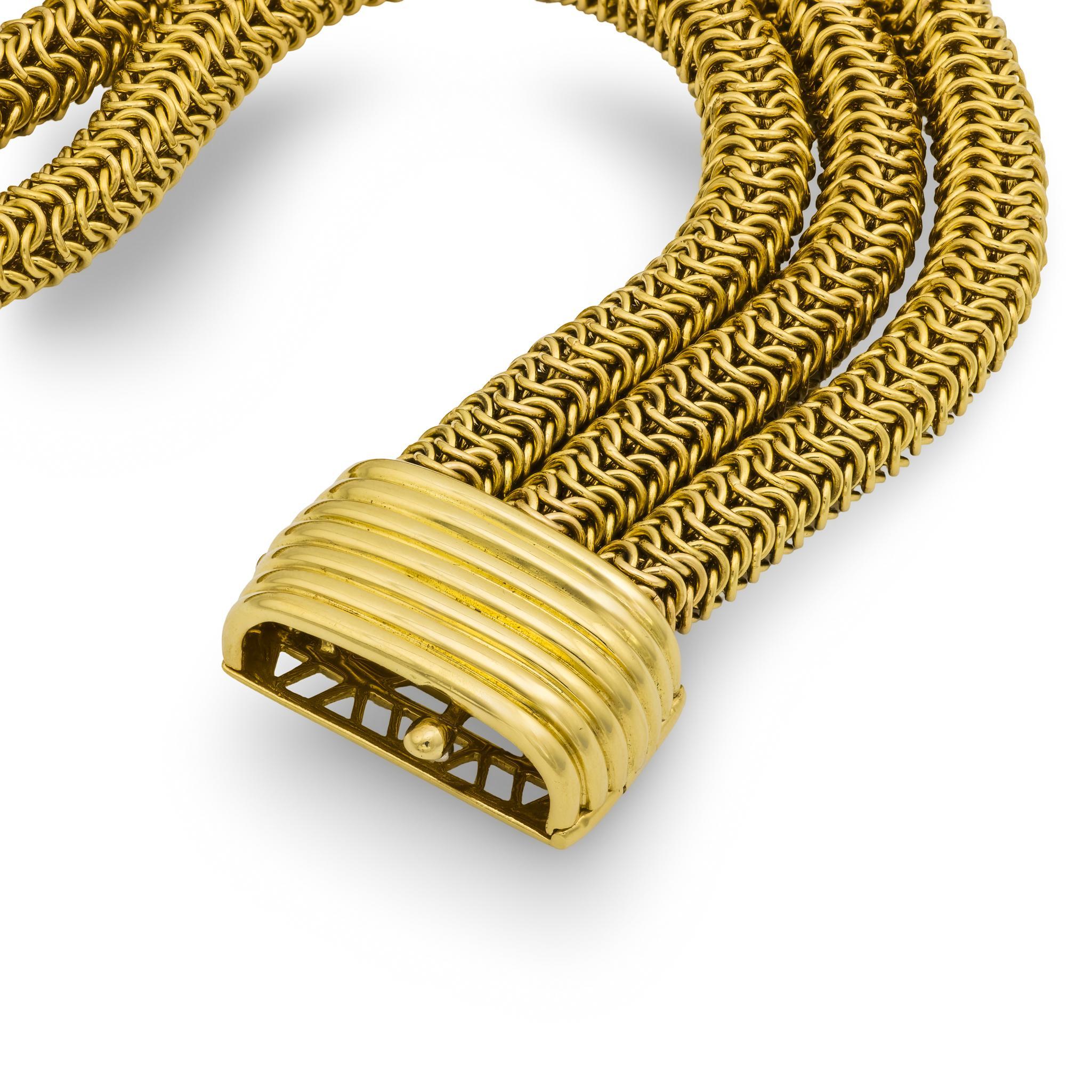 TIFFANY & CO. Estate 18k Three-Strand Bracelet For Sale 1