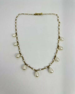Tiffany & Co. Estate 18k Yellow Gold & Pearl Drop Necklace