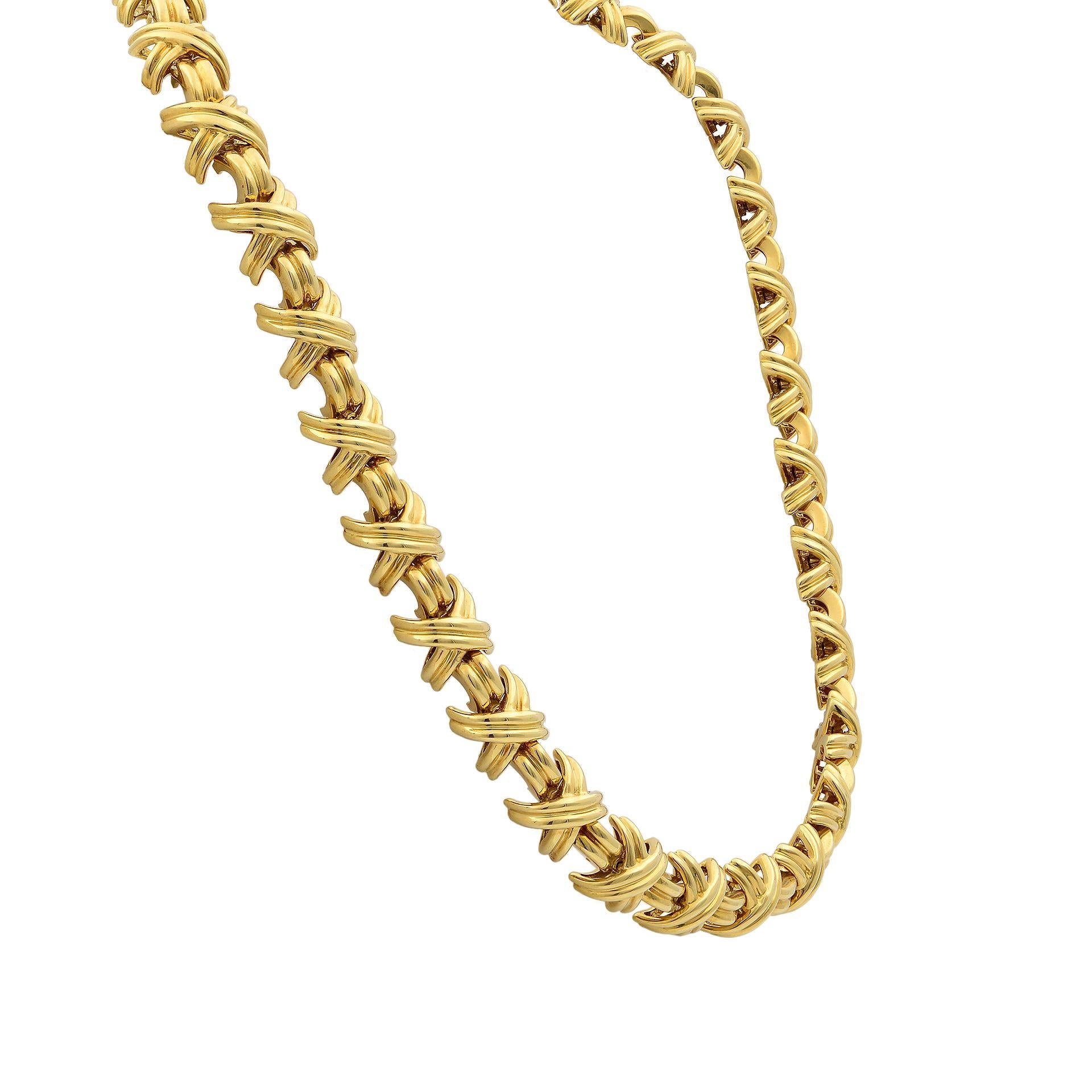 tiffany x necklace gold