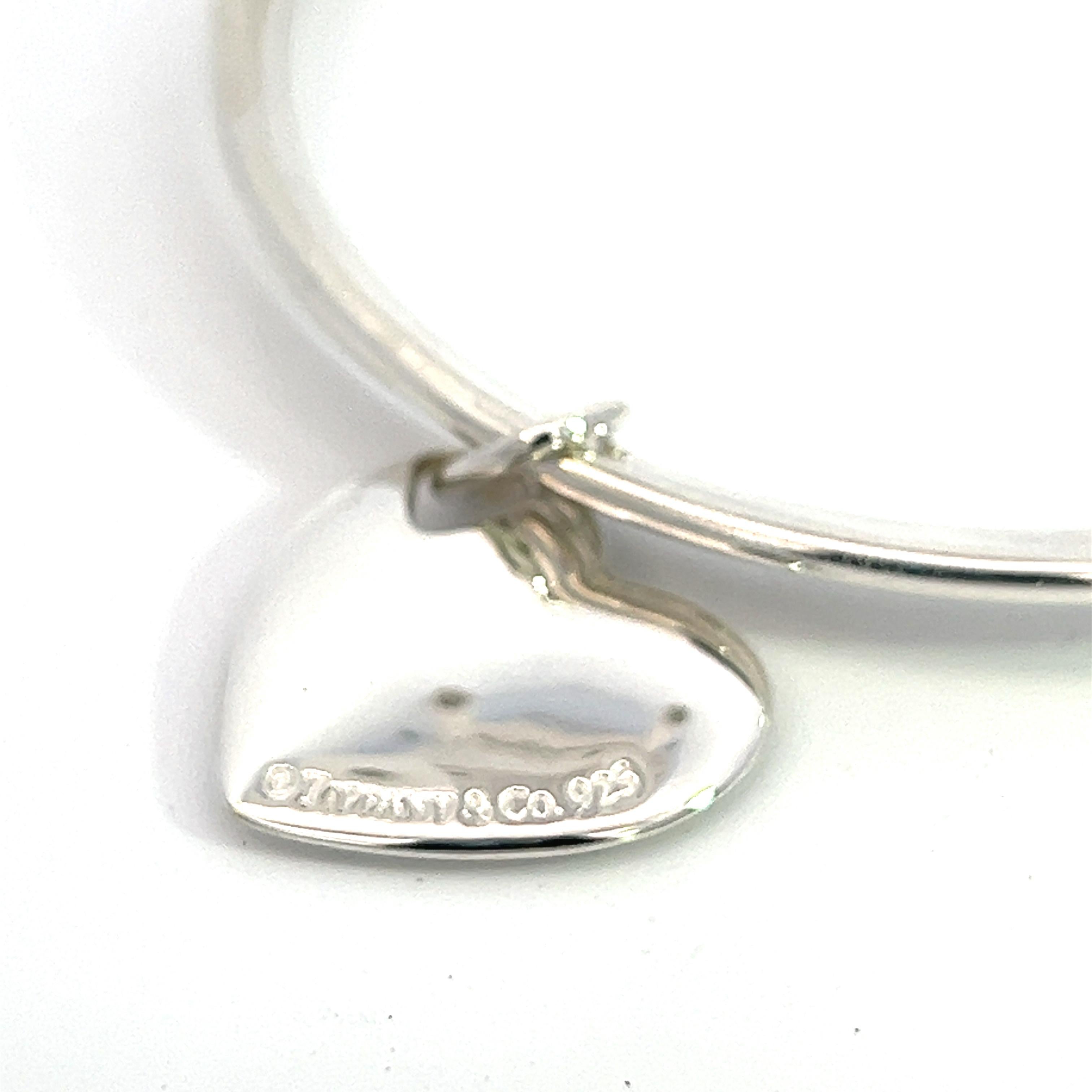 Tiffany & Co Estate 3 Bangle with Heart 7.5