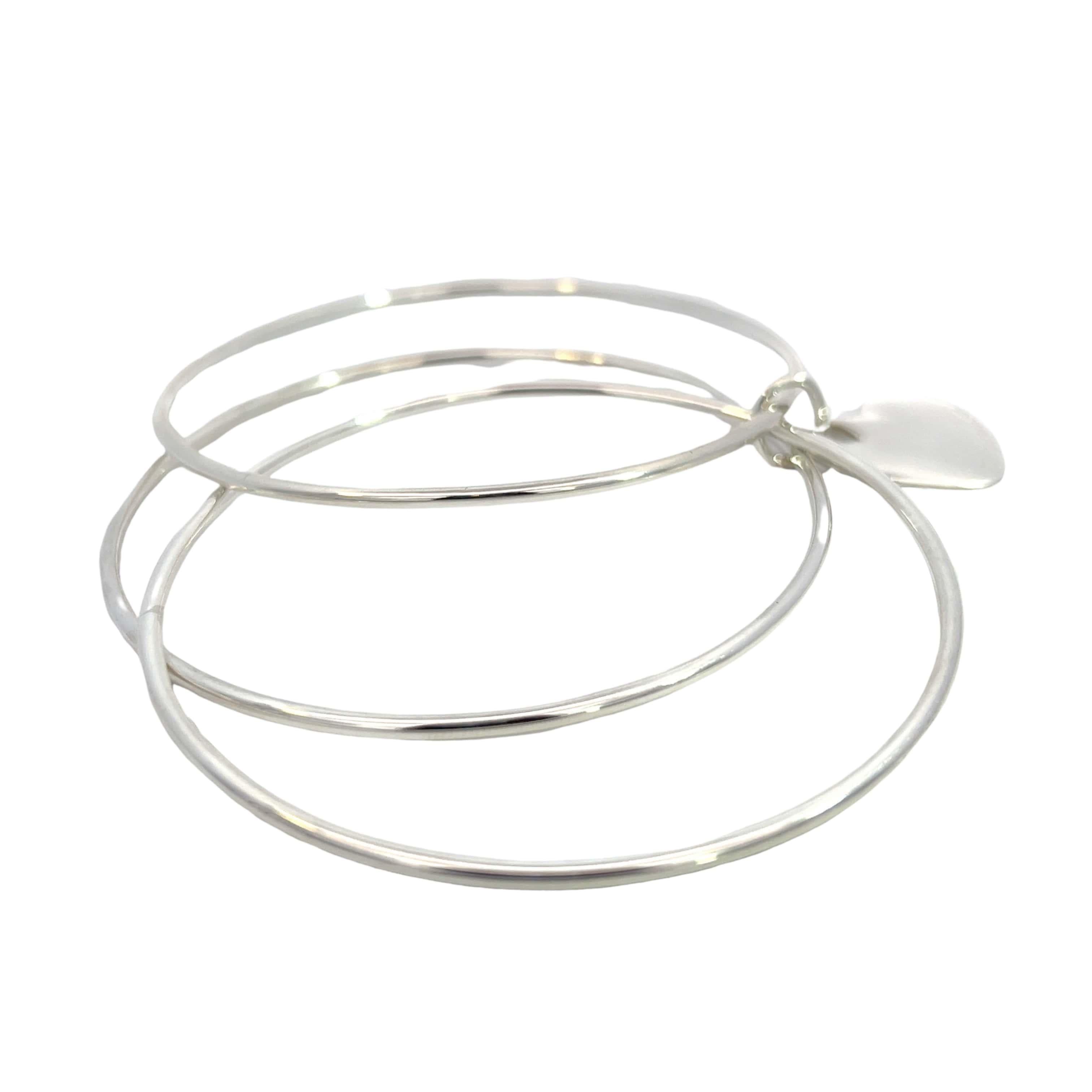 Women's Tiffany & Co Estate 3 Bangle with Heart 7.5