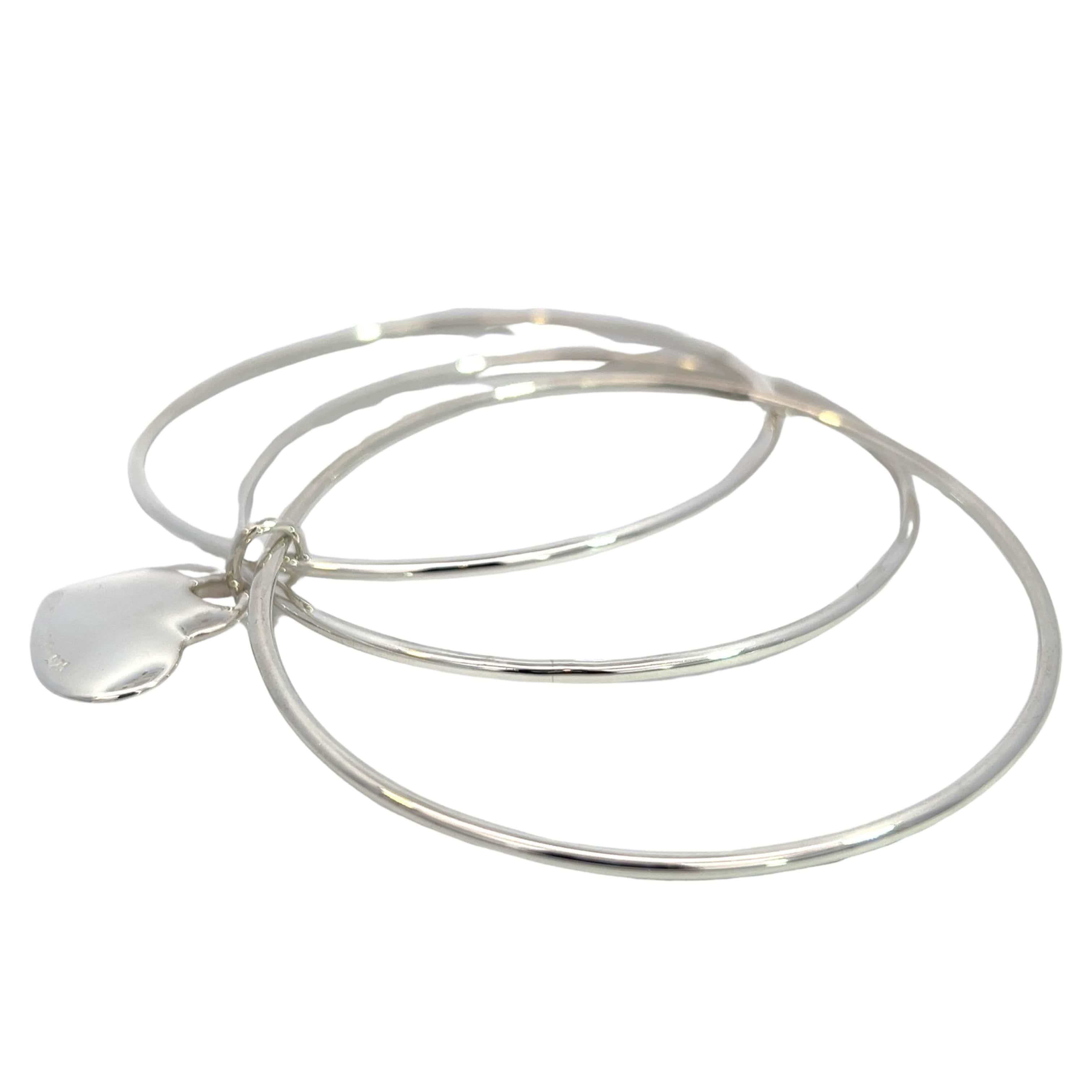 Tiffany & Co Estate 3 Bangle with Heart 7.5