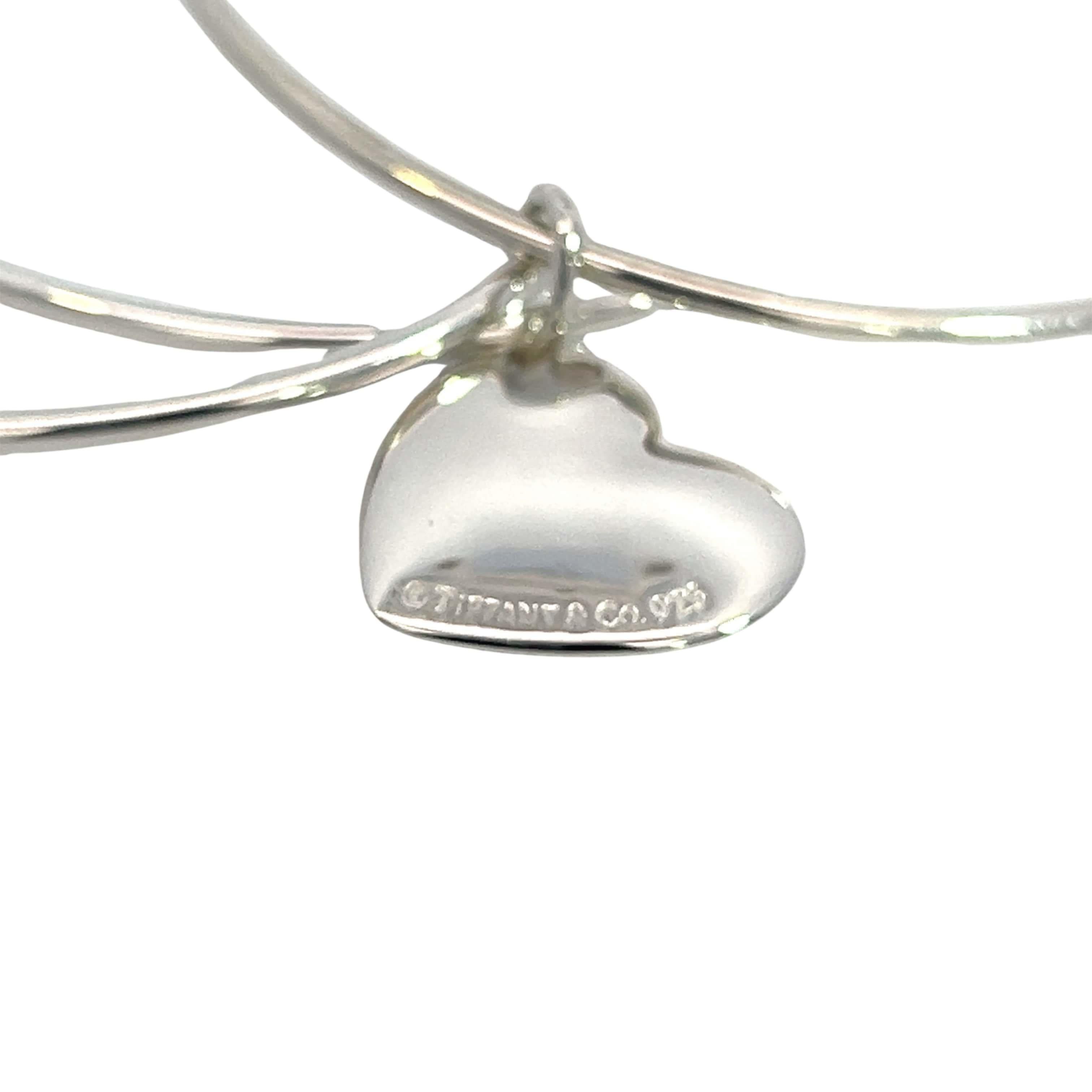Tiffany & Co Estate 3 Bangle with Heart 7.5