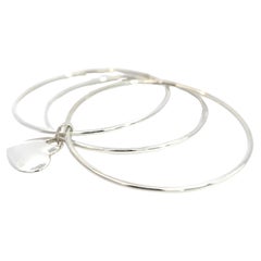 Tiffany & Co Estate 3 Bangle with Heart 7.5" Silver