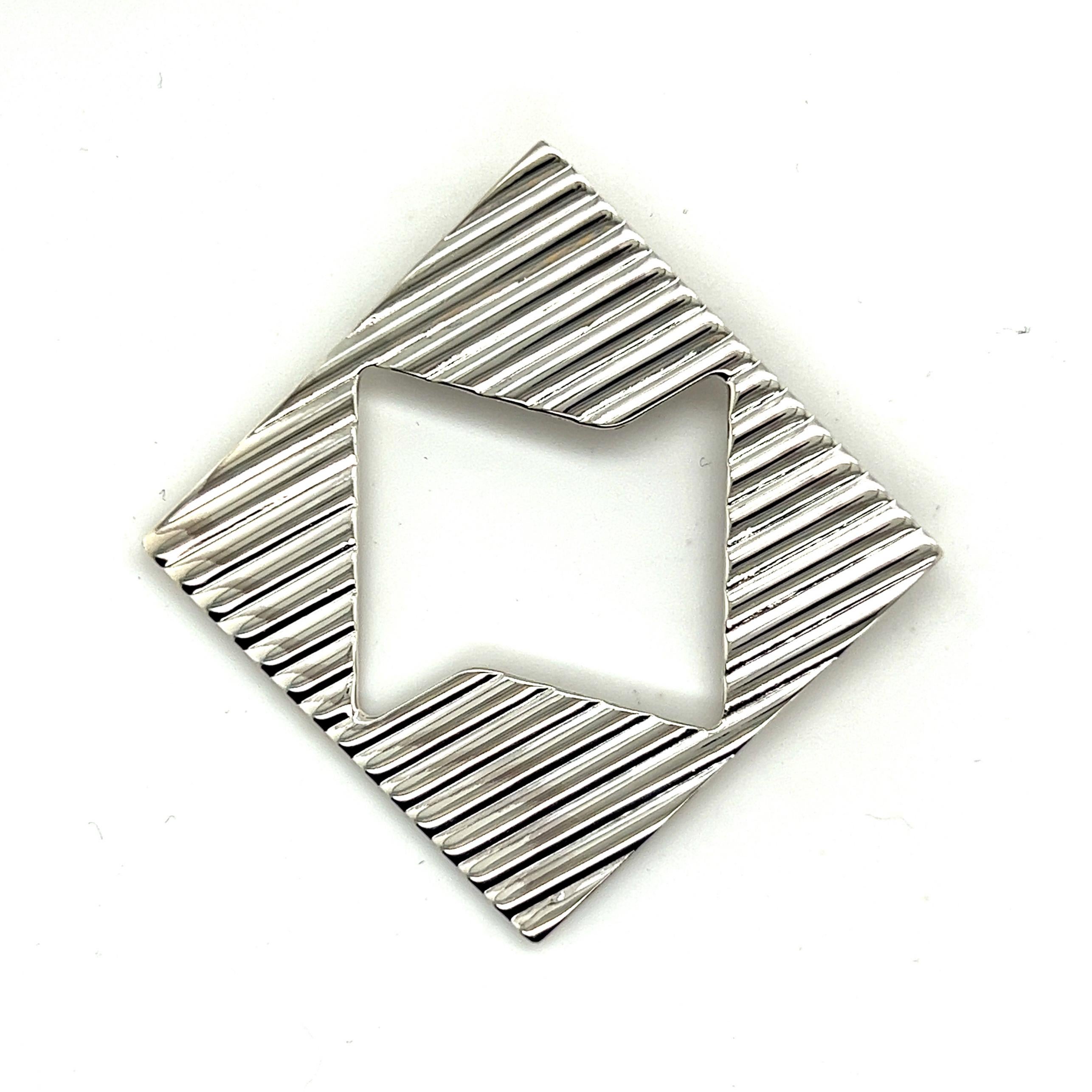 Women's Tiffany & Co Estate Abstract Brooch Sterling Silver 14.8 Grams For Sale