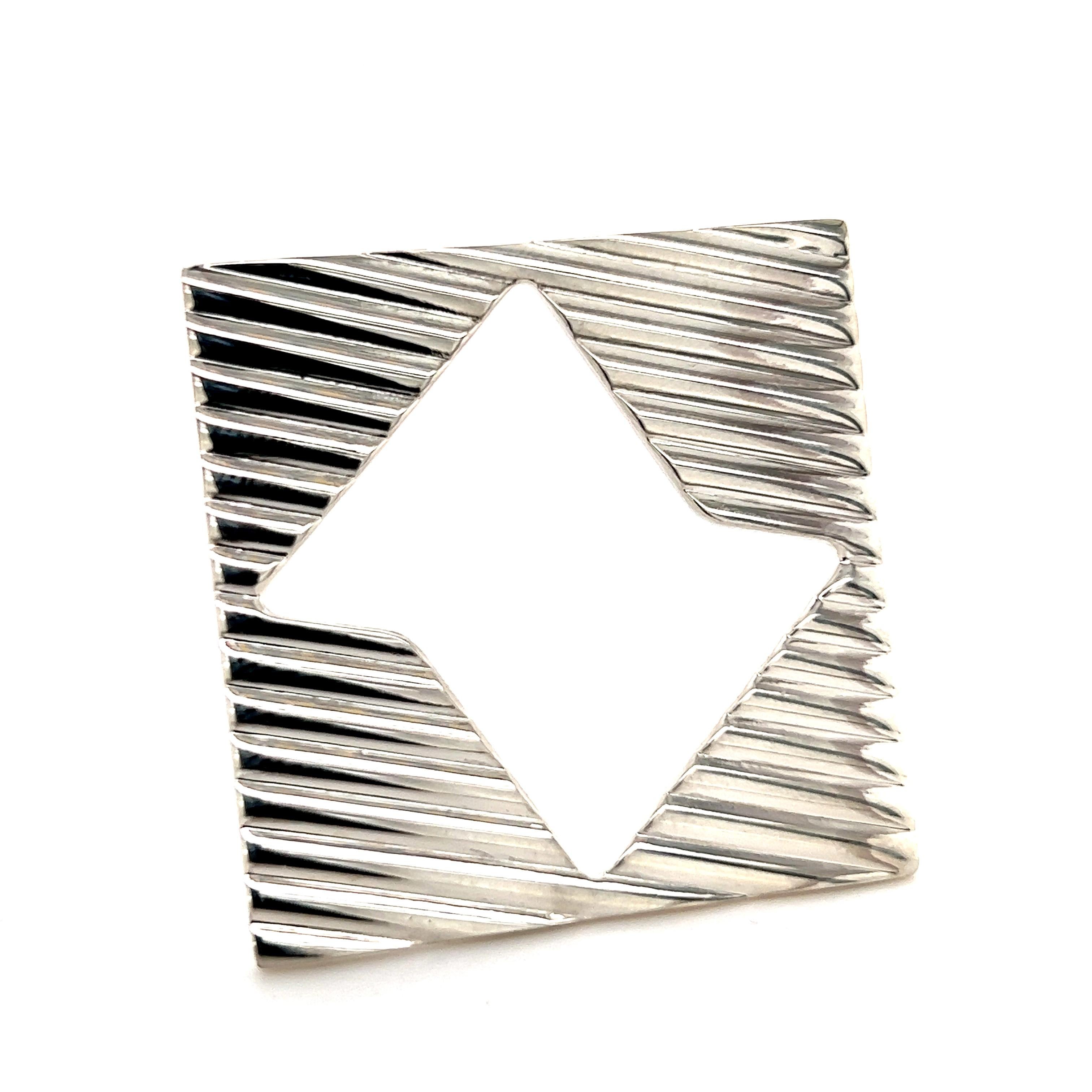 Tiffany & Co Estate Abstract Brooch Sterling Silver 14.8 Grams For Sale 5