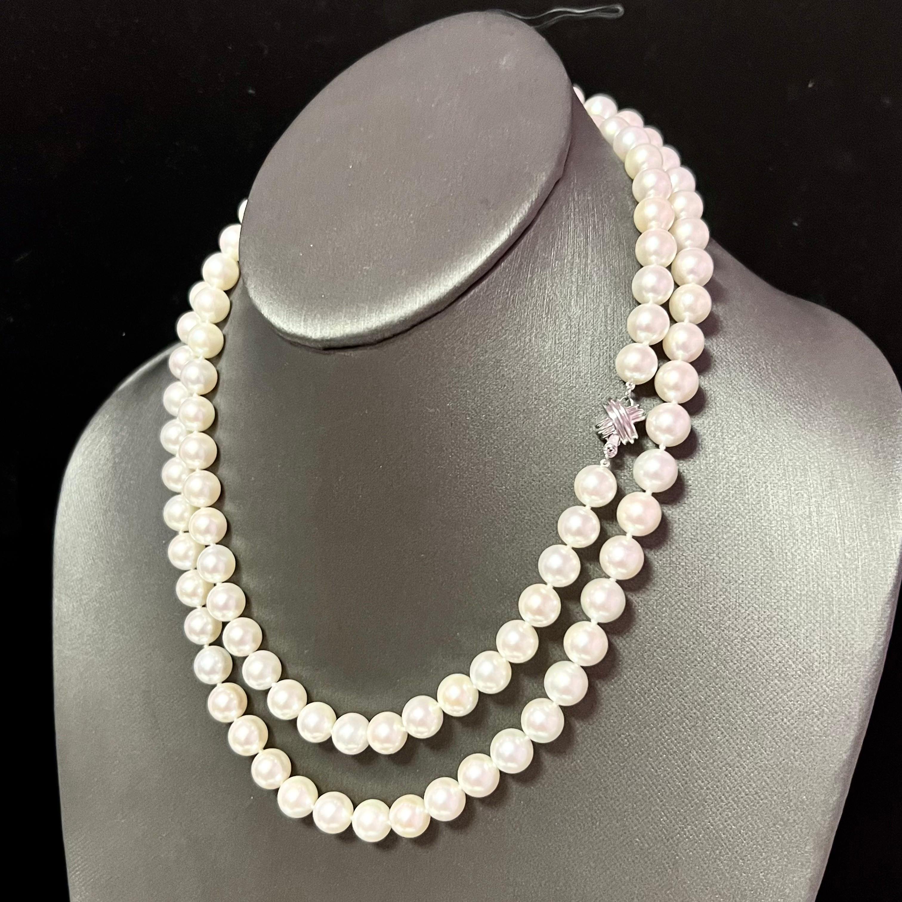 Collar de perlas Akoya Tiffany & Co Estate 34