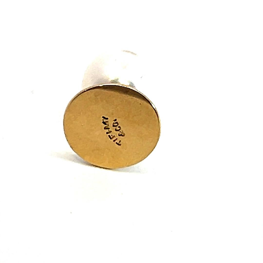 Ball Cut Tiffany & Co Estate Akoya Pearl Shirt Stud Set 14k Yellow Gold Certified