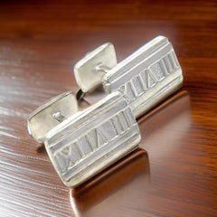 Tiffany & Co Estate "Atlas" Cufflinks Sterling Silver 9.43 Grams