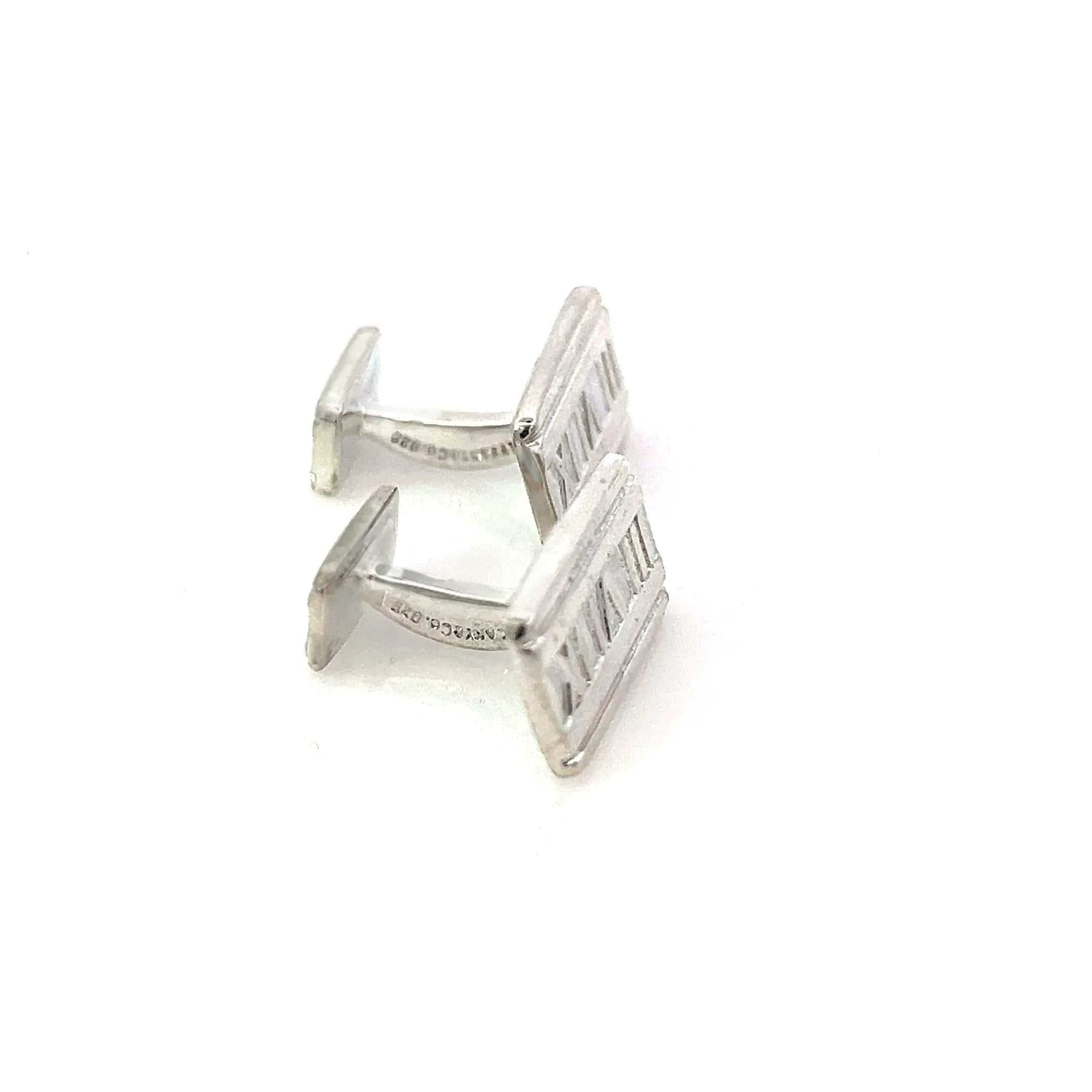 Boutons de manchette Atlas de Tiffany & Co en argent sterling 9.43 grammes Pour hommes en vente