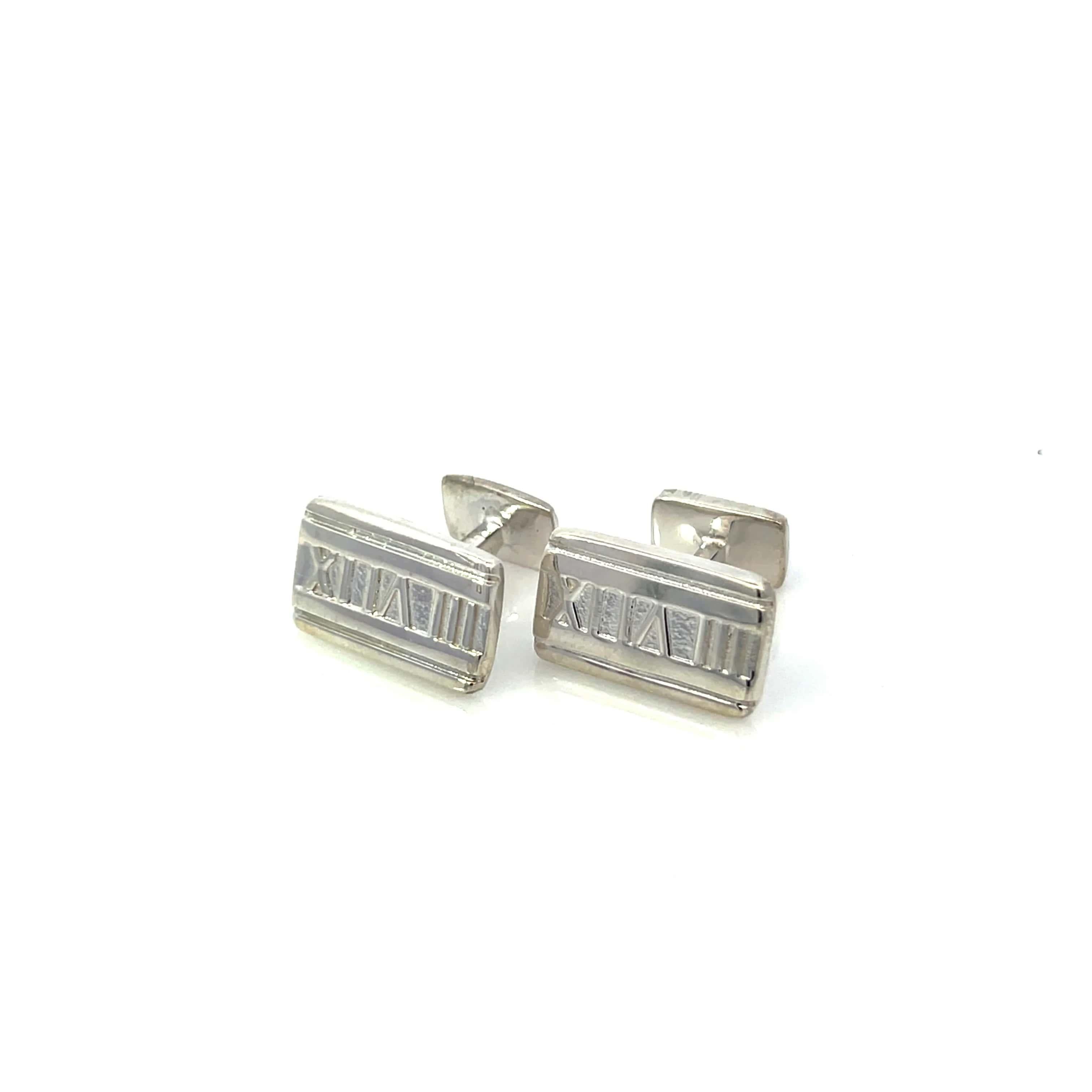 Boutons de manchette Atlas de Tiffany & Co en argent sterling 9.43 grammes en vente 4