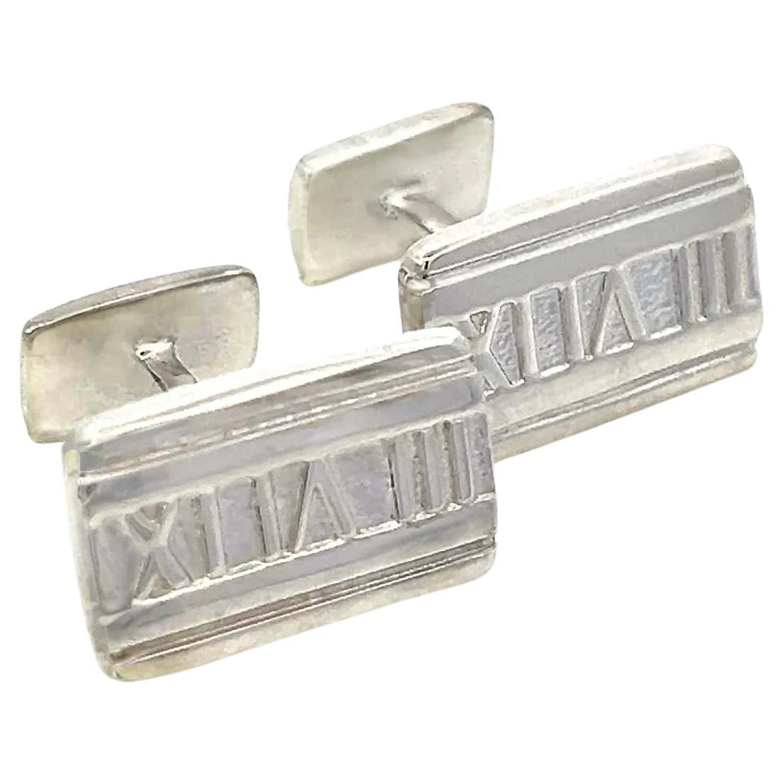 Boutons de manchette Atlas de Tiffany & Co en argent sterling 9.43 grammes