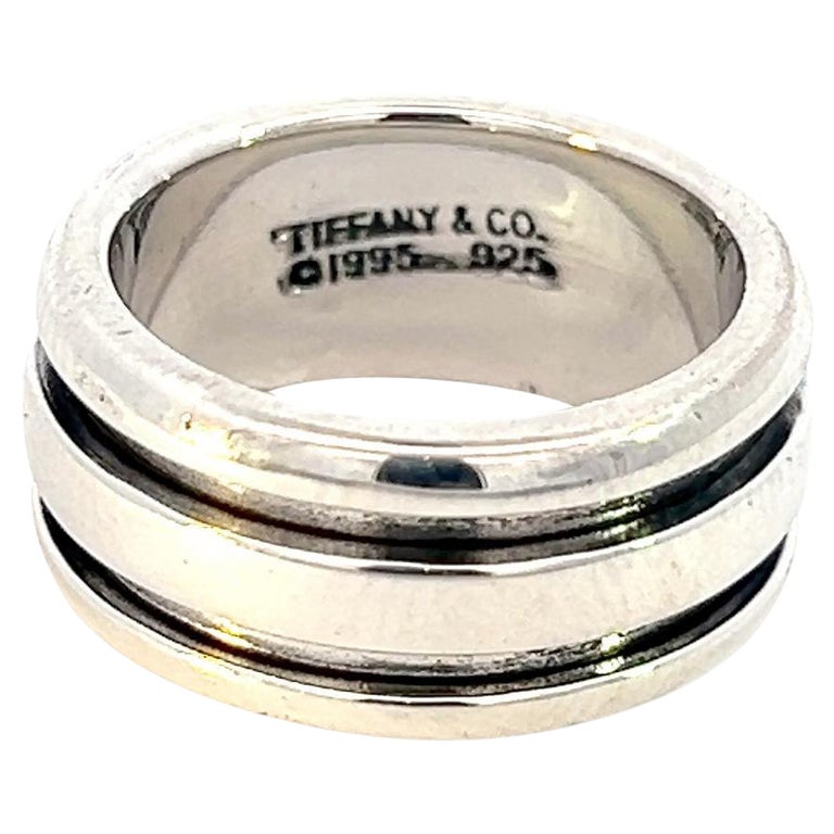 Tiffany and Co Estate Atlas Groove Ring Size Silver mm For - Main Image