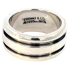 Retro Tiffany & Co Estate Atlas Groove Ring Size 6 Silver 9 mm