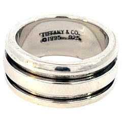 Retro Tiffany & Co Estate Atlas Groove Ring Size 6.5 Silver 9 mm