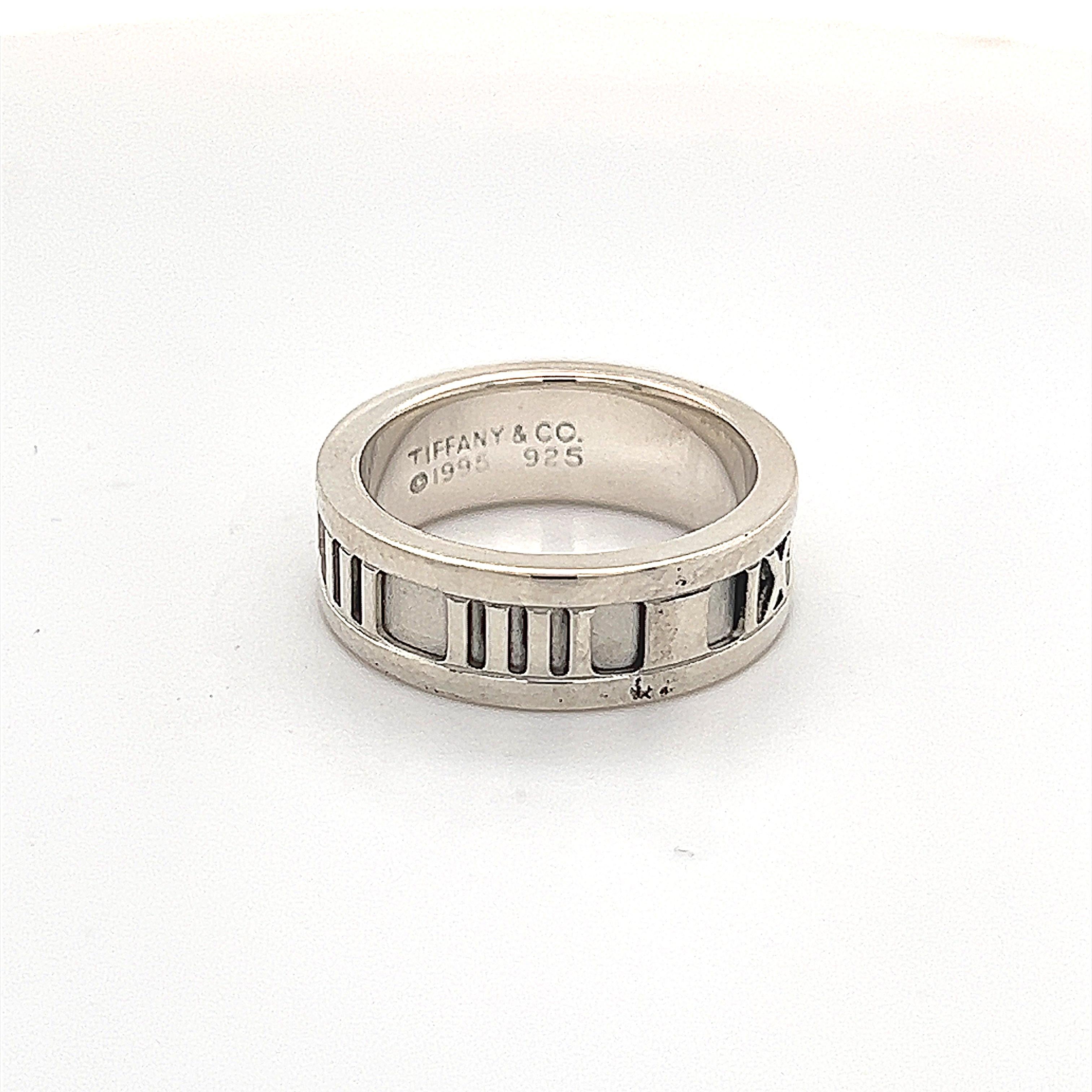 Tiffany & Co. Estate Atlas Ring 4 Silver 6 mm Height 3