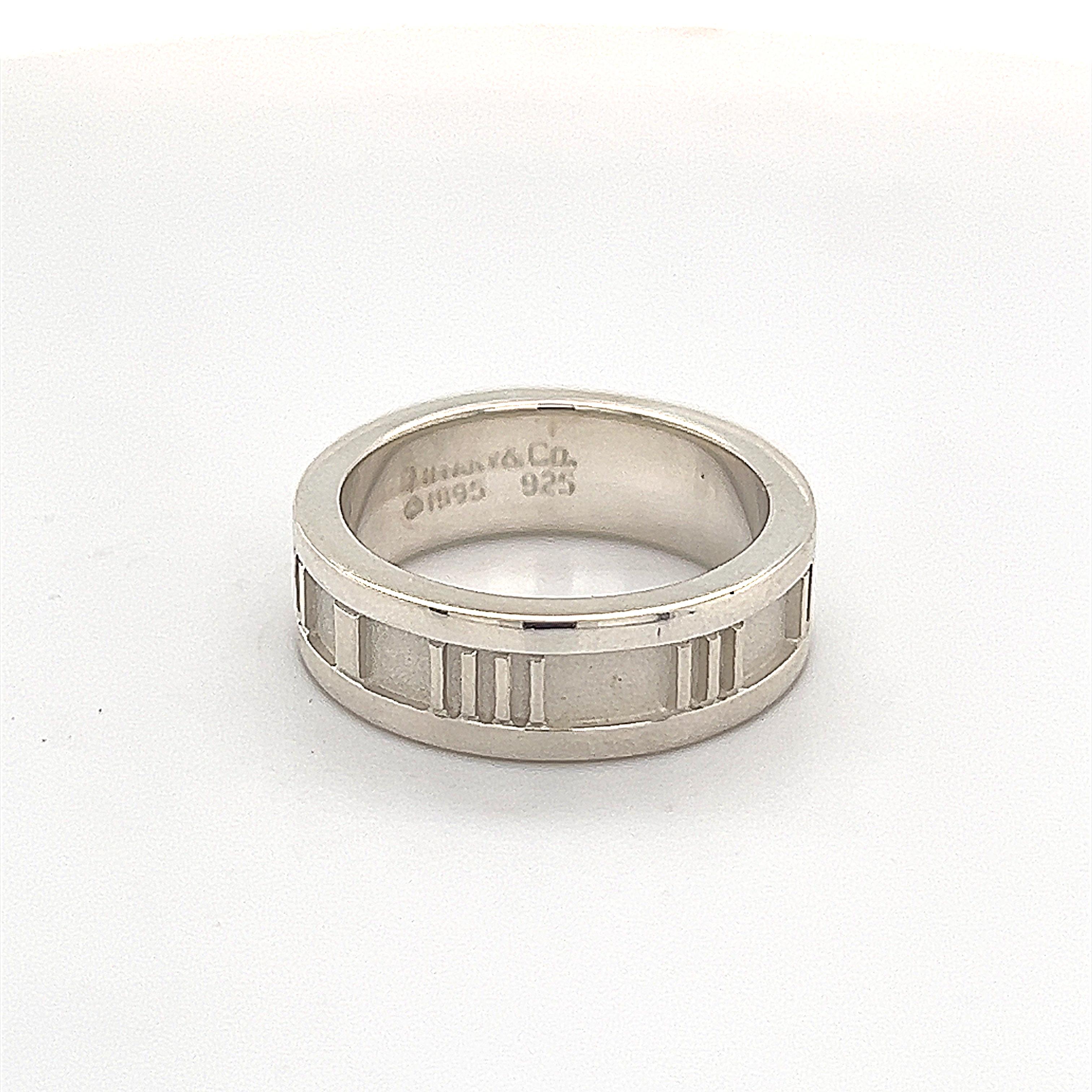 Tiffany & Co. Estate Atlas Ring 4 Silver 6 mm Height 1