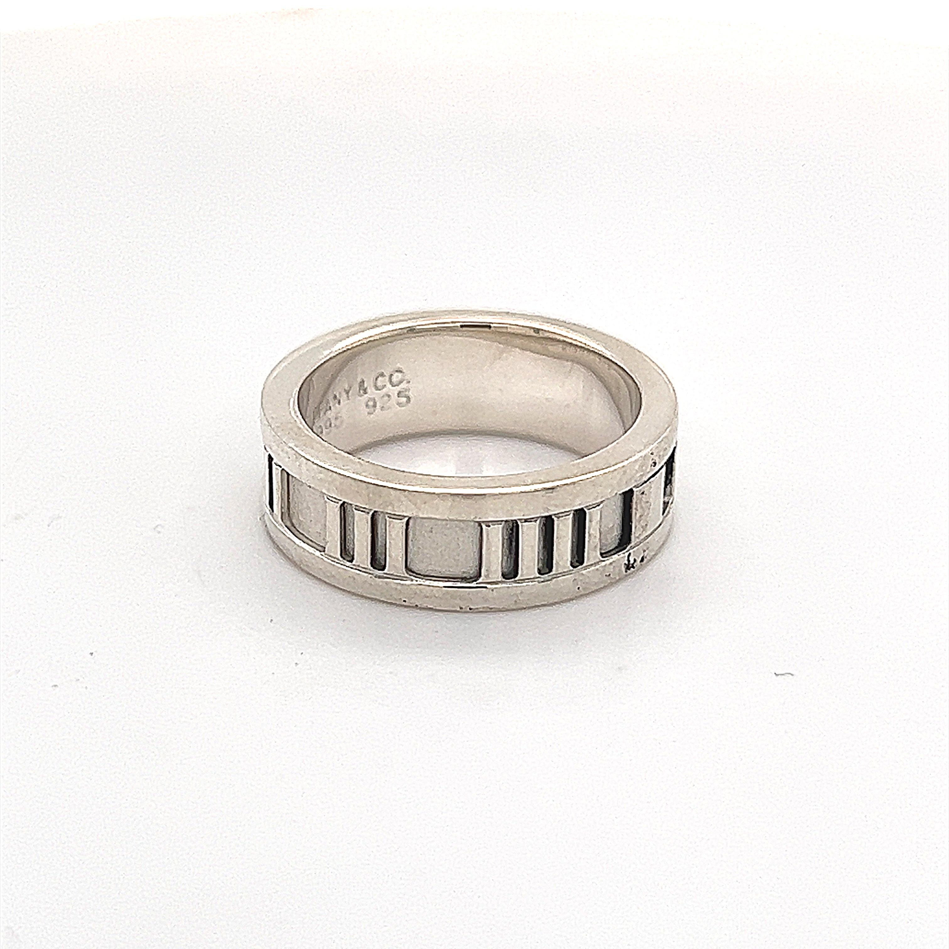Tiffany & Co. Estate Atlas Ring 4 Silver 6 mm Height 2