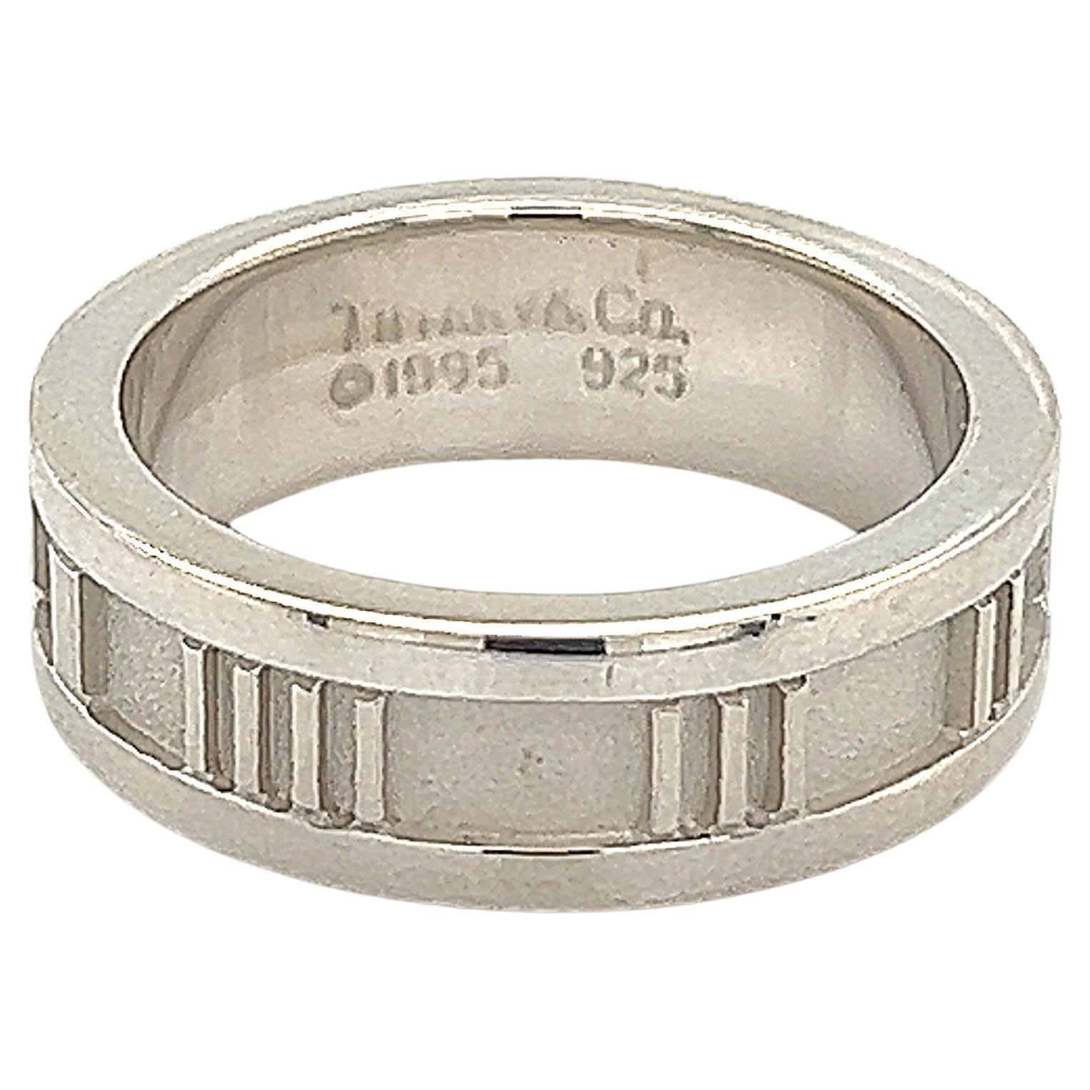 Tiffany & Co. Estate Atlas Ring 4 Silver 6 mm Height
