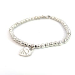 Tiffany & Co Estate Ball Bracelet 7" Silver 4 mm