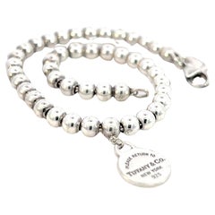 Tiffany & Co Estate Ball Bracelet de 7 pouces en argent sterling 4 mm
