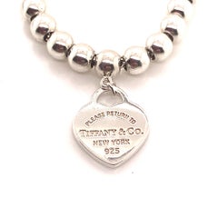 Tiffany & Co Estate Ball Bracelet 7.75" 4 mm Sterling Silver 6 Grams