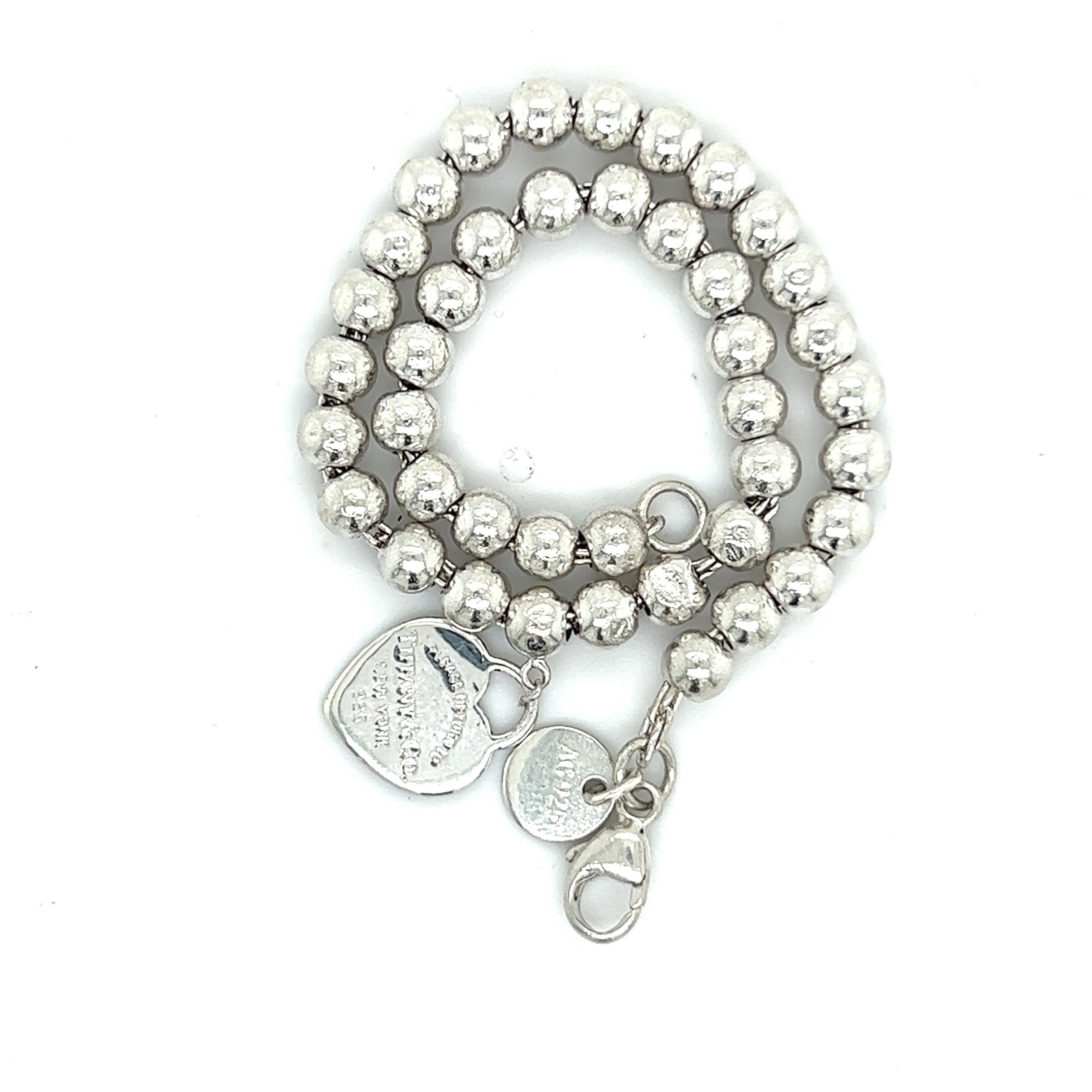 tiffany and co silver bead bracelet
