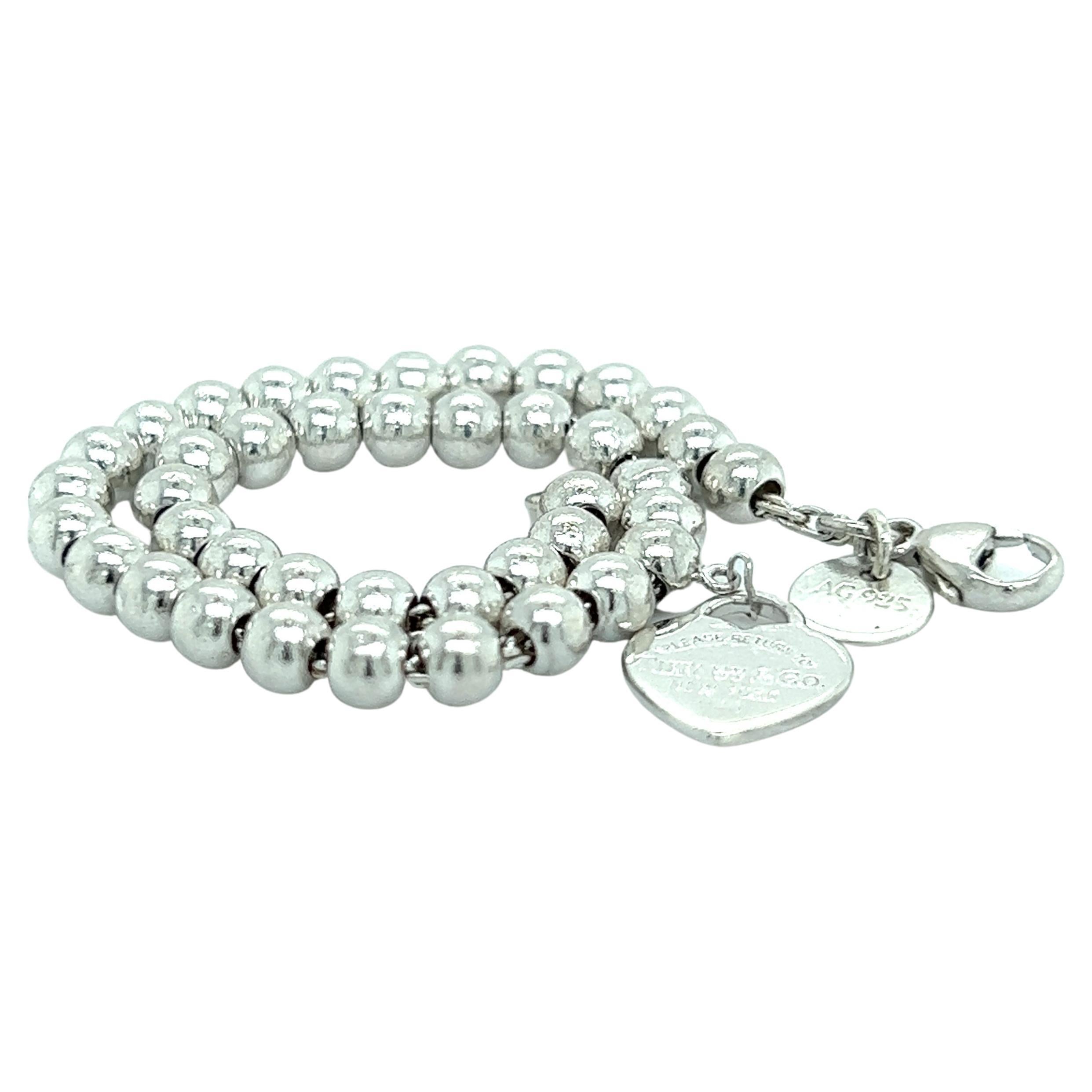 Authentic Tiffany & Co. Sterling Silver Vintage 10mm Ball Bead Bracelet 7  1/2” | eBay